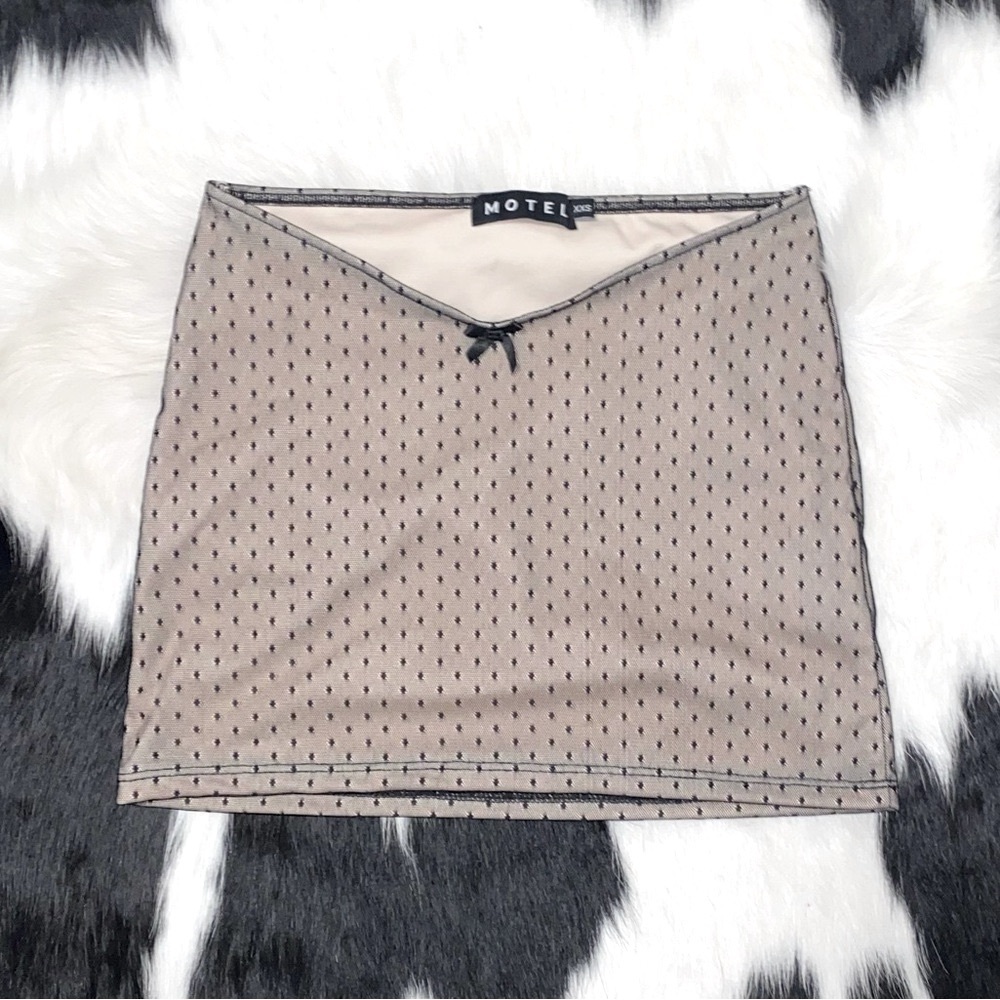 Motel Rocks Mesh Black Polka Dot Mini Skirt